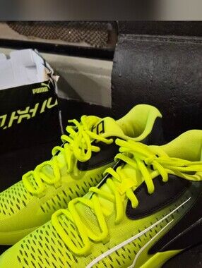 Puma Men’s Neon Yellow Athletic Sneakers with Black Accents
